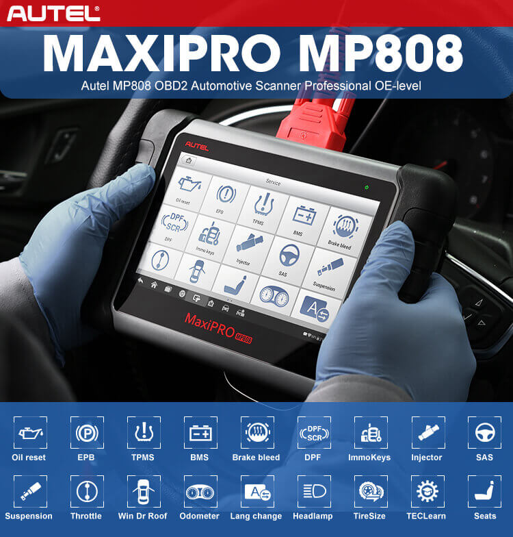 Autel MaxiCheck MP808 MP808S OBD Scan Tool with OBD ECU Programming